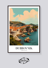Dubrovnik Croatia Vintage Travel Poster — vista posteriore