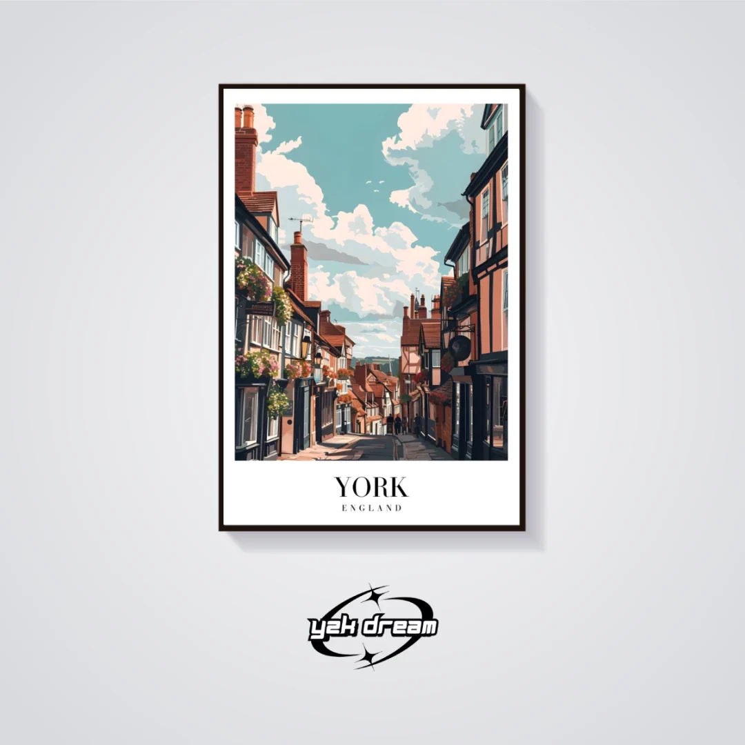 Vintage York Street Poster — dettaglio della stampa
