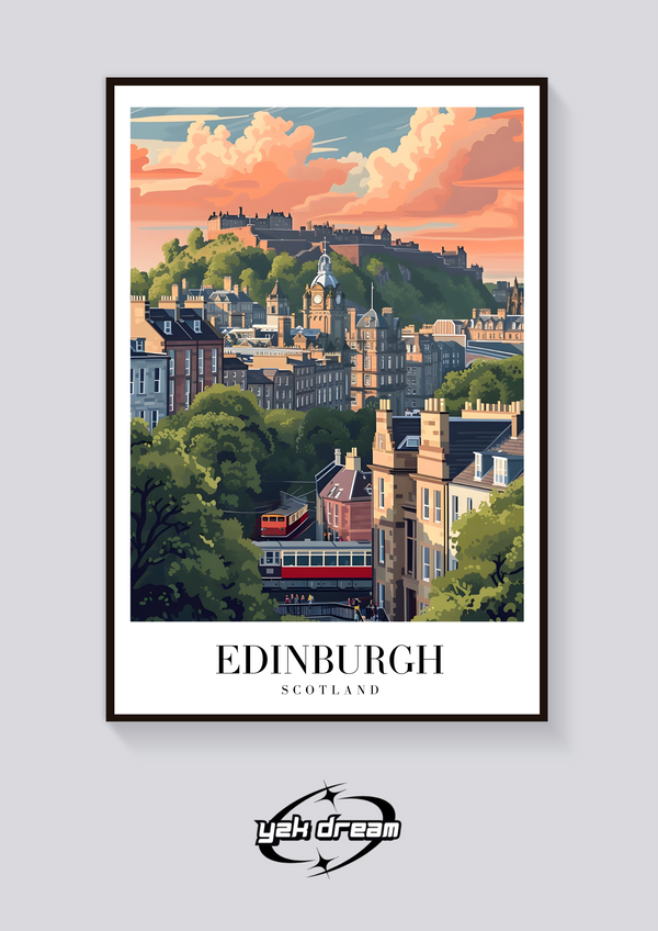 Edinburgh Castle Vintage Poster