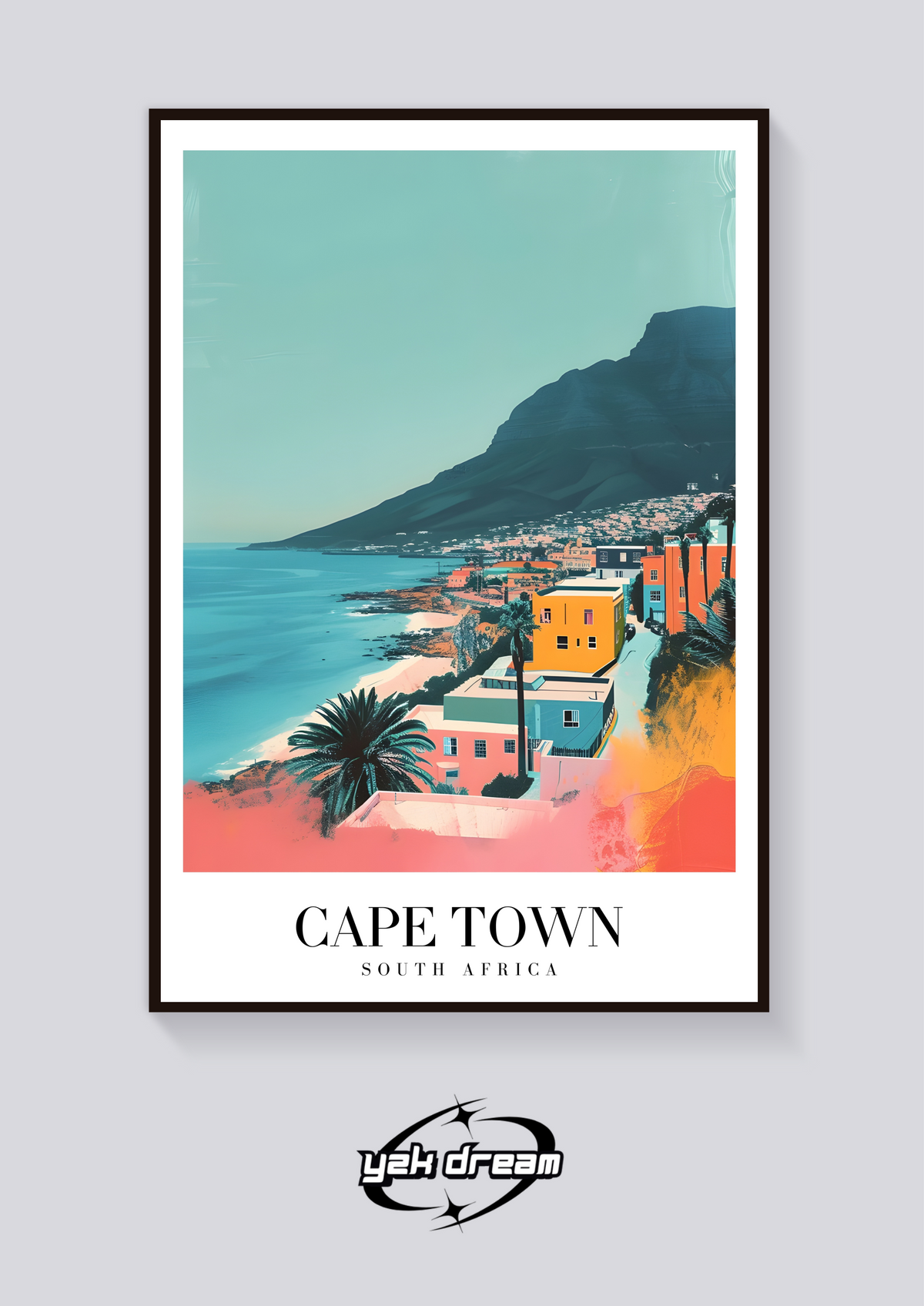 Cape Town Vintage Travel Poster — vista posteriore