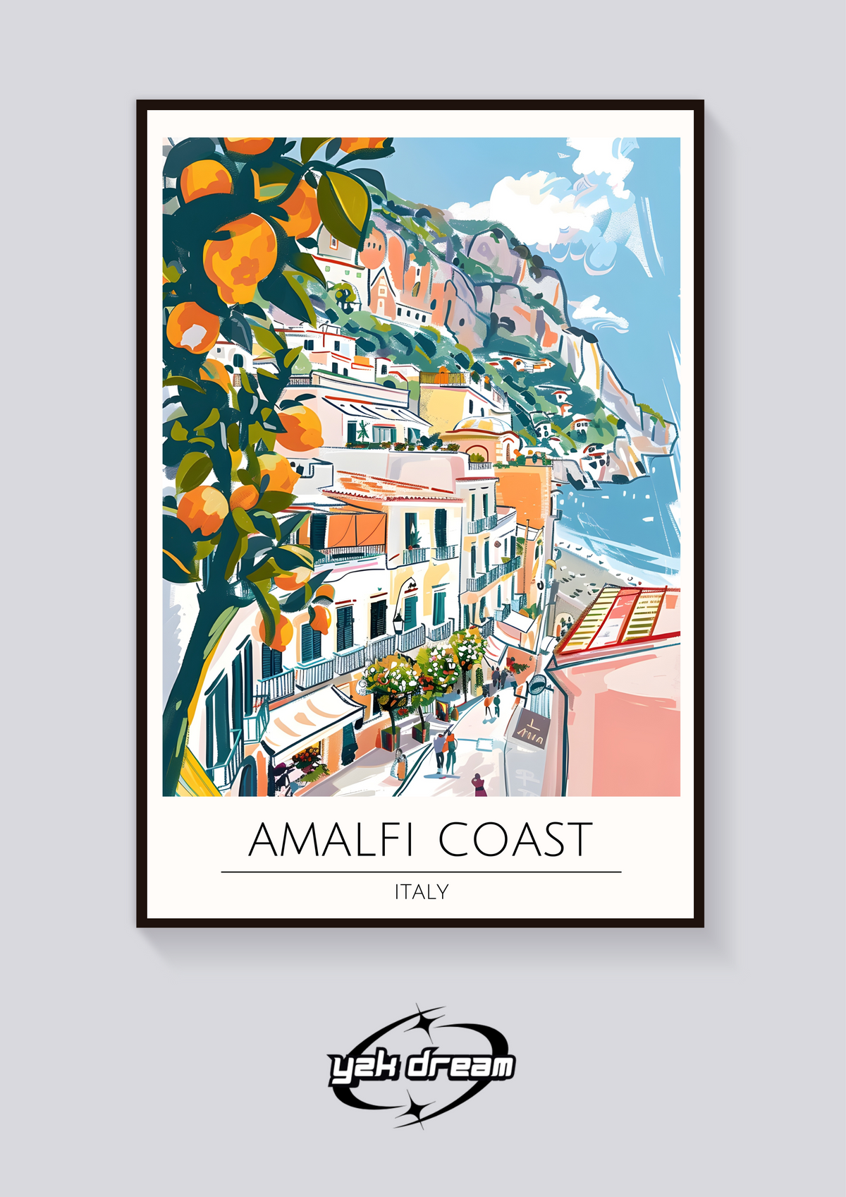 Amalfi Coast Oranges Poster — vista posteriore