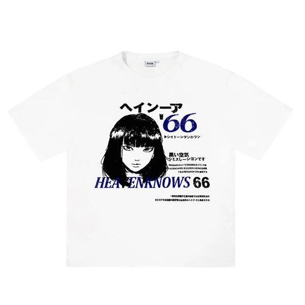 Anime Y2K "They Know" Vintage Graphic T Shirt — vista frontale