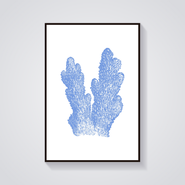 Blue Coral Vintage Poster — vista frontale