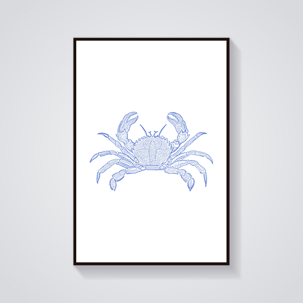 Blue Crab Coastal Poster — vista frontale