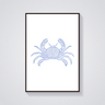 Blue Crab Coastal Poster