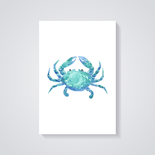 Blue Crab Watercolour Poster
