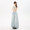 Blue Y2K Wide Leg Baggy High Waist Jeans