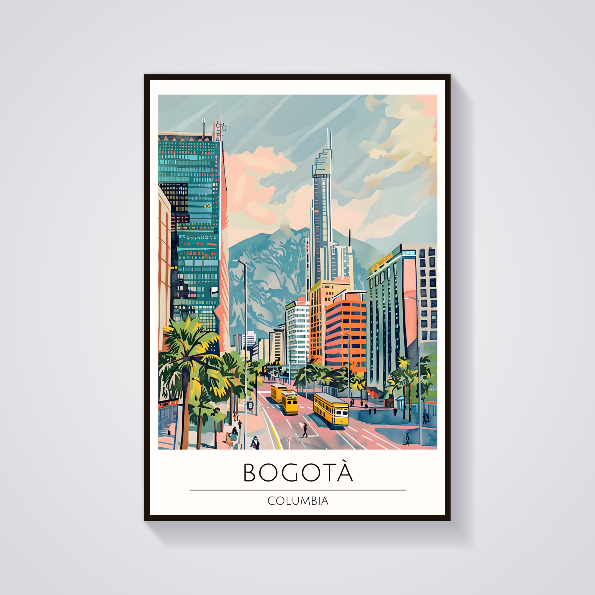 Bogotá Colombia Trolley Poster — vista frontale