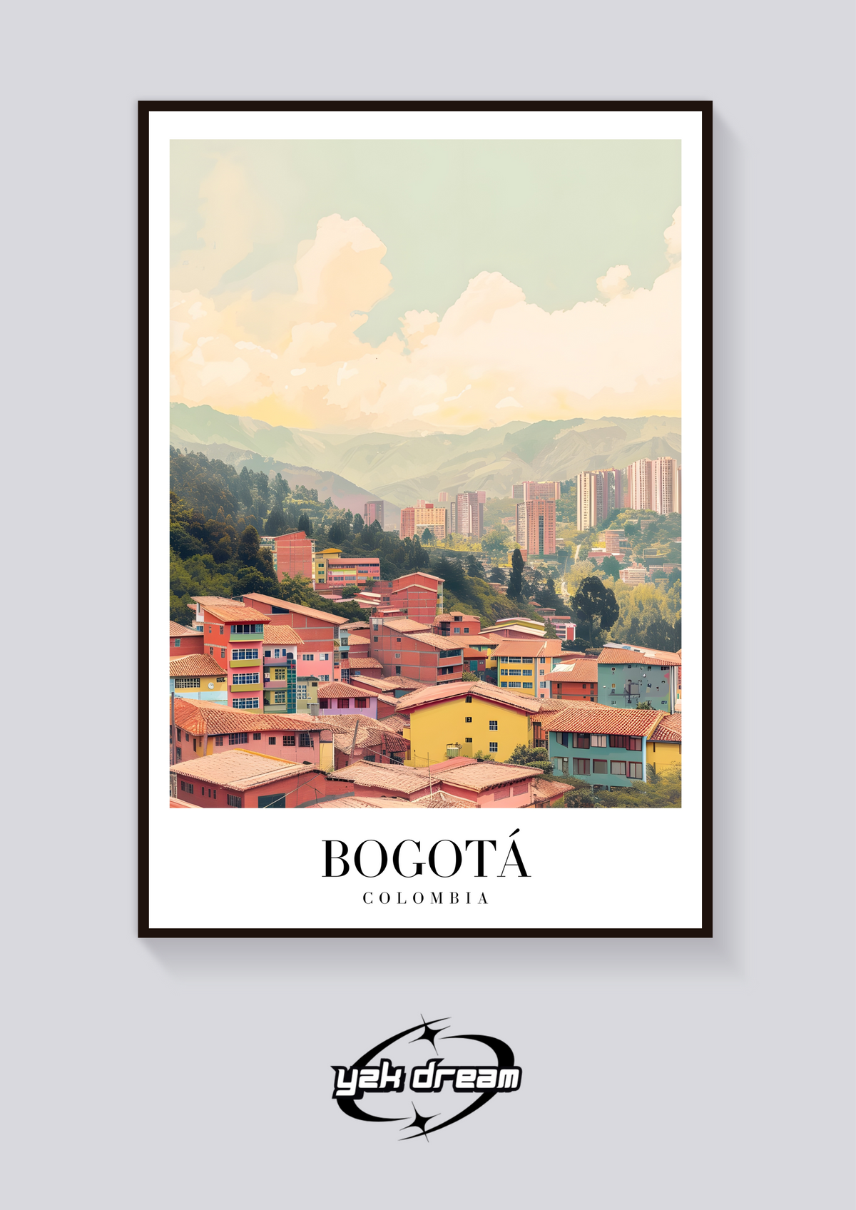 Bogotá Colombia Vintage Poster — vista posteriore
