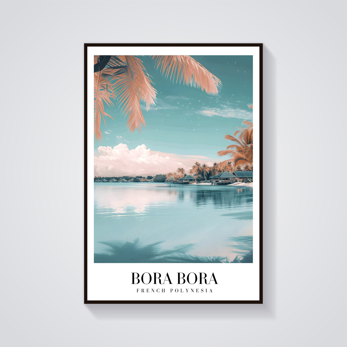 Bora Bora Vintage Travel Poster — vista frontale