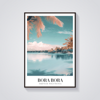 Bora Bora Vintage Travel Poster — vista frontale