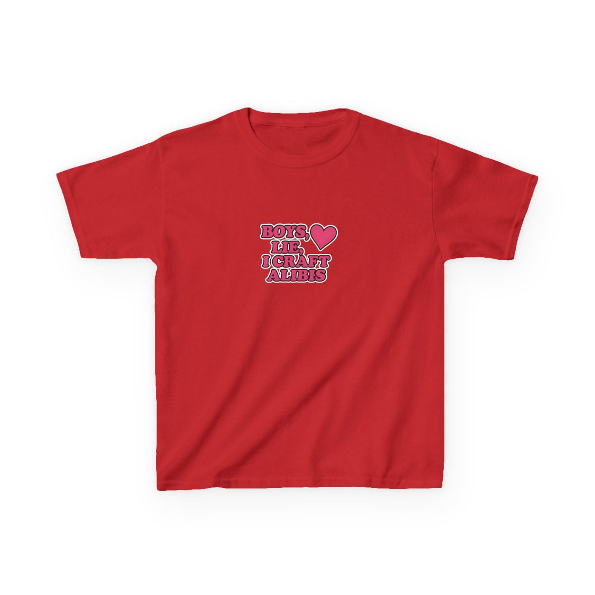 Boys Lie, I Craft Alibis Graphic Baby Tee — vista frontale