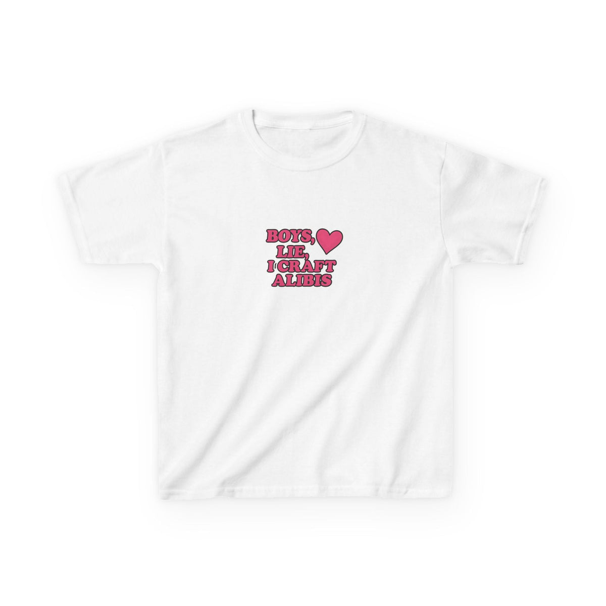 Boys Lie, I Craft Alibis Graphic Baby Tee — dettaglio