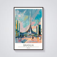Brasilia Cathedral Art Deco Poster — vista frontale