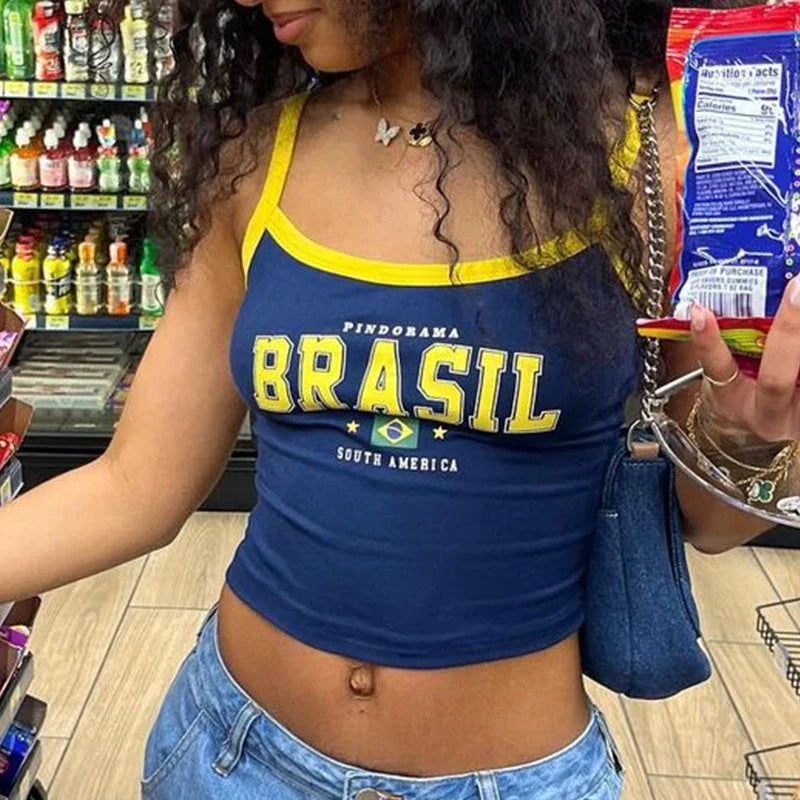 Brazil Tank Top Navy — dettaglio