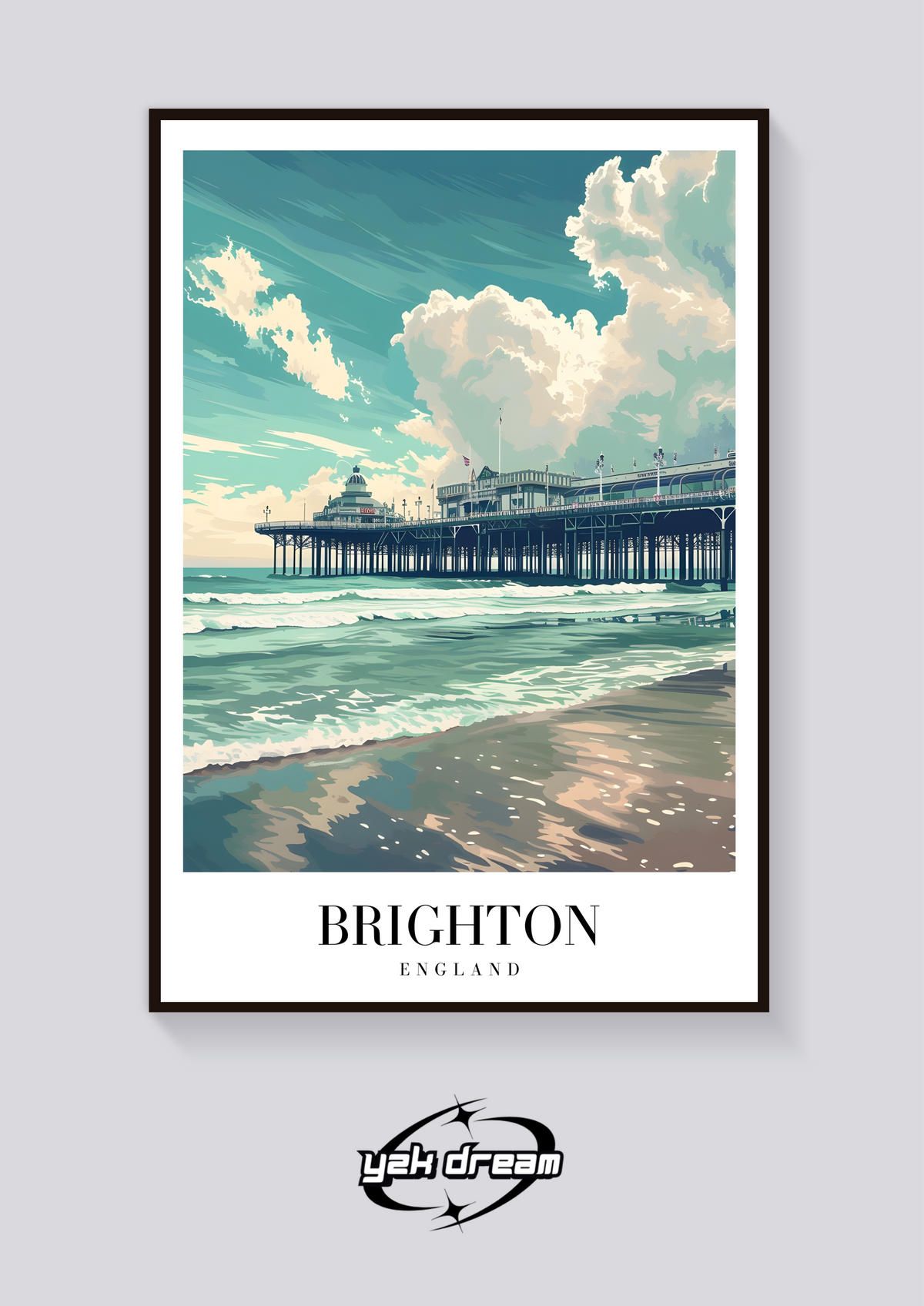 Brighton Pier Vintage Poster — vista posteriore