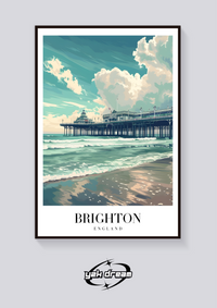 Brighton Pier Vintage Poster — vista posteriore