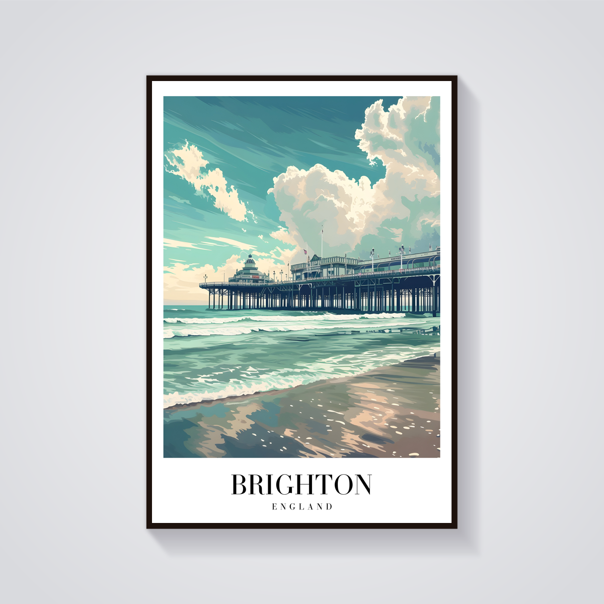 Brighton Pier Vintage Poster — vista frontale