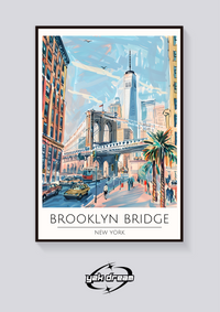 Brooklyn Bridge Art Deco Poster — vista posteriore