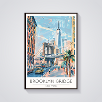 Brooklyn Bridge Art Deco Poster — vista frontale