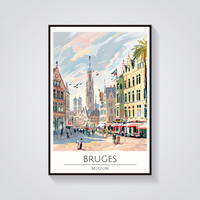 Bruges Belgium Art Deco Poster — vista frontale