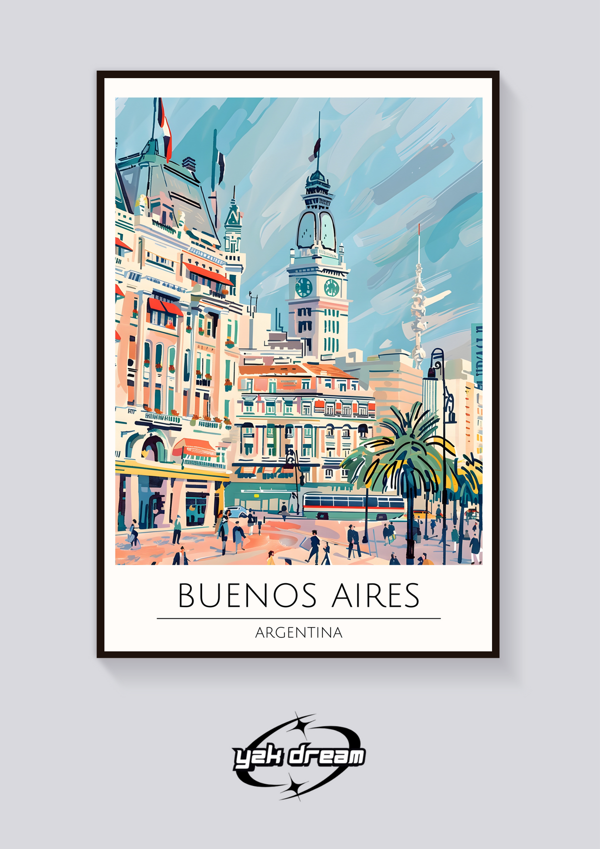 Buenos Aires Cityscape Poster — vista posteriore