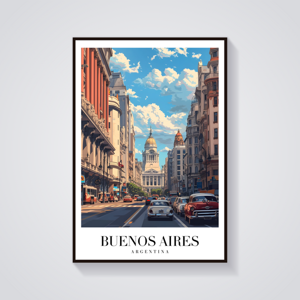 Buenos Aires Vintage Travel Poster — vista frontale