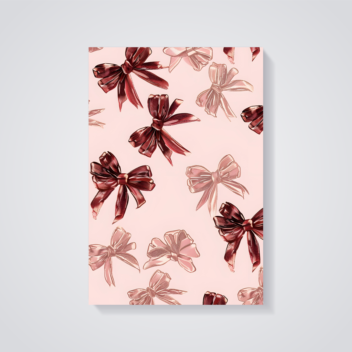 Burgundy Ribbon Bows Poster — vista posteriore