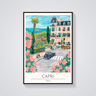 Capri Coastline Vintage Car Poster