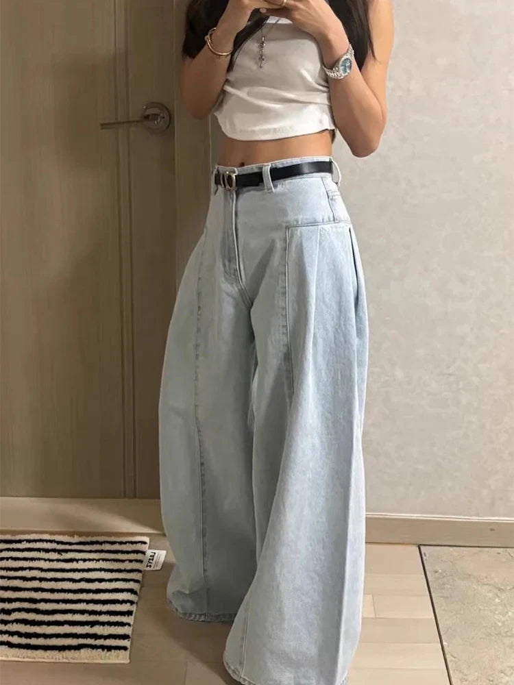 Chic Y2K High Waist Curved Barrel Jeans — dettaglio della stampa