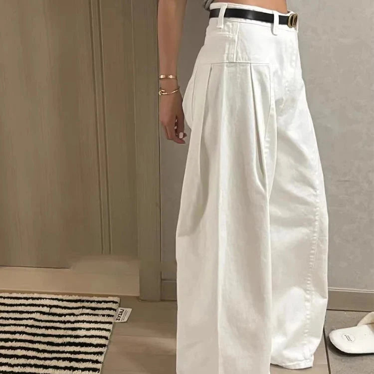 Chic Y2K High Waist Curved Barrel Jeans — vista posteriore