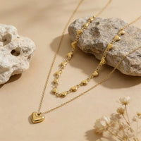 Chic Y2K Love Hearts and Heart Pendant Layered Necklace — dettaglio della stampa
