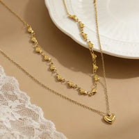 Chic Y2K Love Hearts and Heart Pendant Layered Necklace — in alternativa