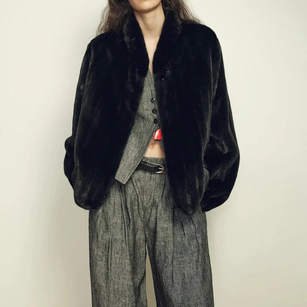 Chic Y2K Soft Faux Fur Coat Jacket