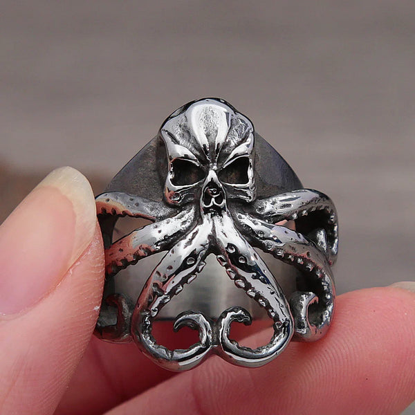 Chunky Y2K Pirate Skull Octopus Ring