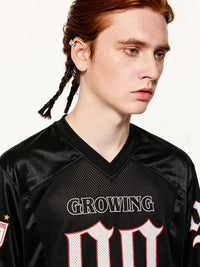 Classic Football "Growing" Y2K Mesh V Neck Jersey — dettaglio