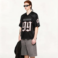 Classic Football "Growing" Y2K Mesh V Neck Jersey — vista posteriore