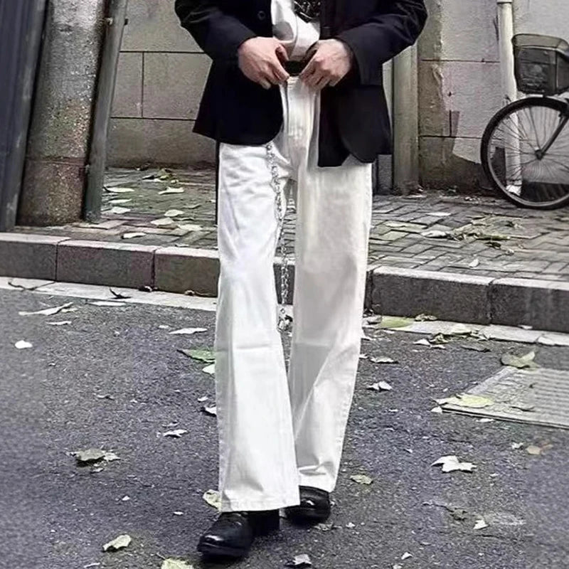 Classic Y2K Essential White Denim Jeans — dettaglio della stampa