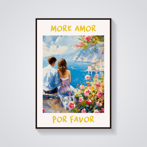 Coastal Couple Amor Poster — vista frontale