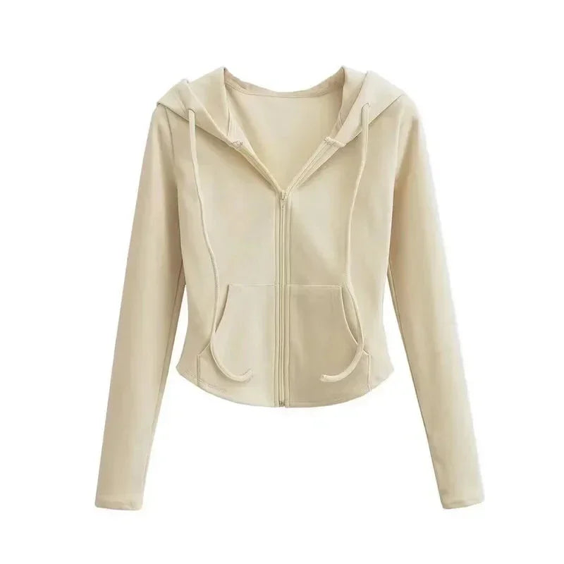 Cropped Zip Up Y2K Slim Fit Hoodie — in alternativa