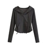 Cropped Zip Up Y2K Slim Fit Hoodie