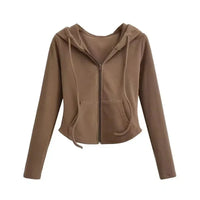 Cropped Zip Up Y2K Slim Fit Hoodie — dettaglio della stampa