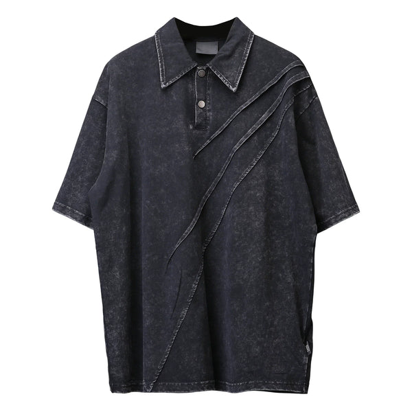 Cyber Y2K Heavyweight Polo Shirt — vista frontale