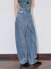 Denim Y2K Mid Waist Boyfriend Fit Jeans — vista posteriore