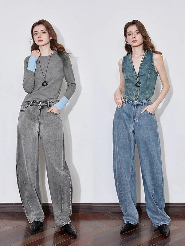 Denim Y2K Mid Waist Boyfriend Fit Jeans — dettaglio della stampa