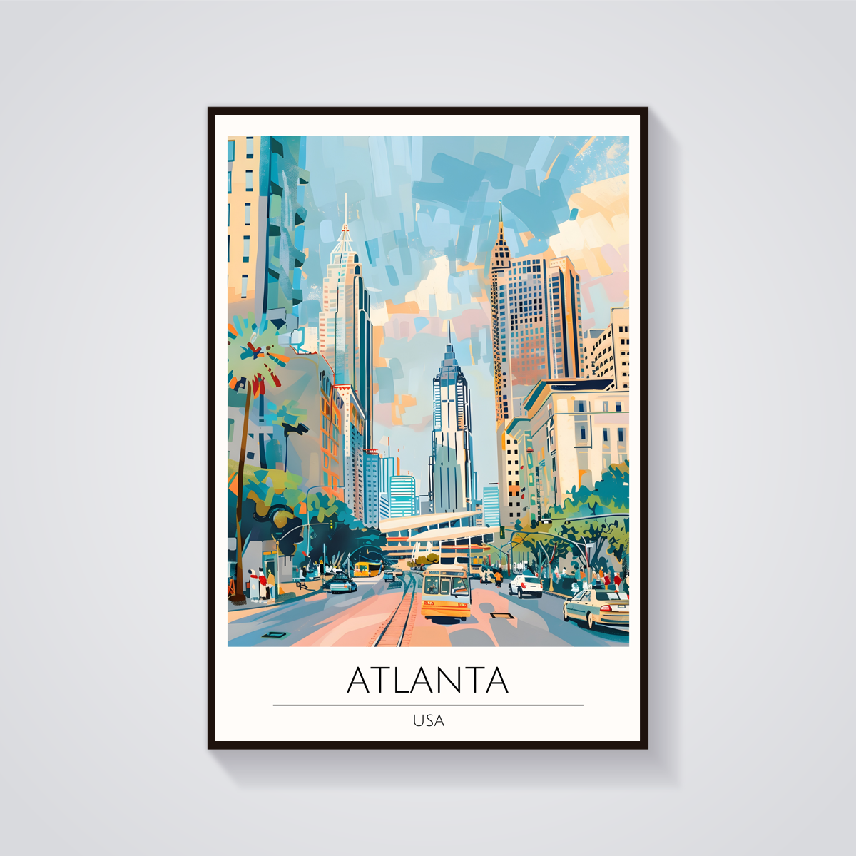 Downtown Atlanta Trolley Poster — vista frontale