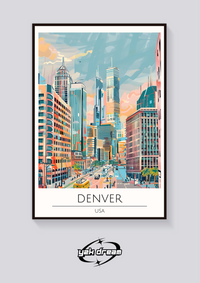 Downtown Denver Art Deco Poster — vista posteriore