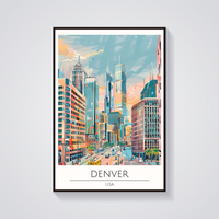 Downtown Denver Art Deco Poster — vista frontale