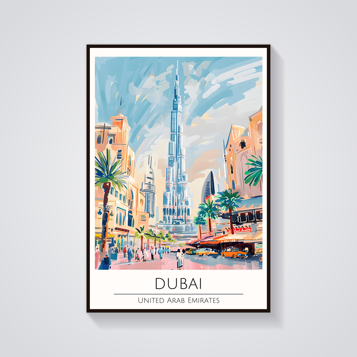 Dubai Burj Khalifa Art Deco Poster — vista frontale