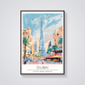 Dubai Burj Khalifa Art Deco Poster